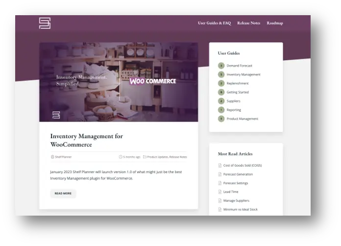 Shelf Planner User Guides for Inventory Management for WooCommerce.