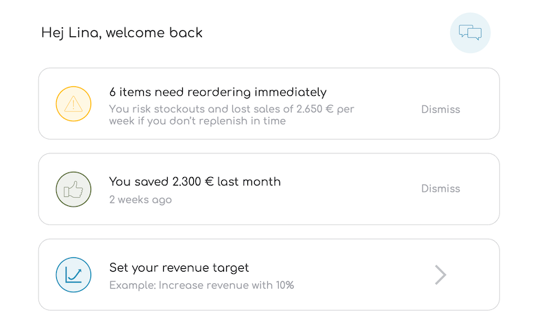 Daily recommendations and tips from your personal buying assistant. Nice.